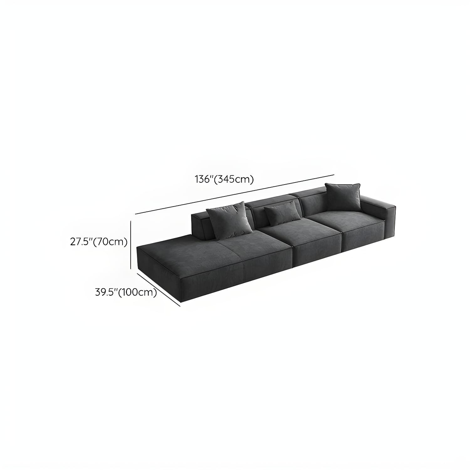 Modern Gray Square Arm Sectional Sofa Upholstered in Polyester Blend - image 23