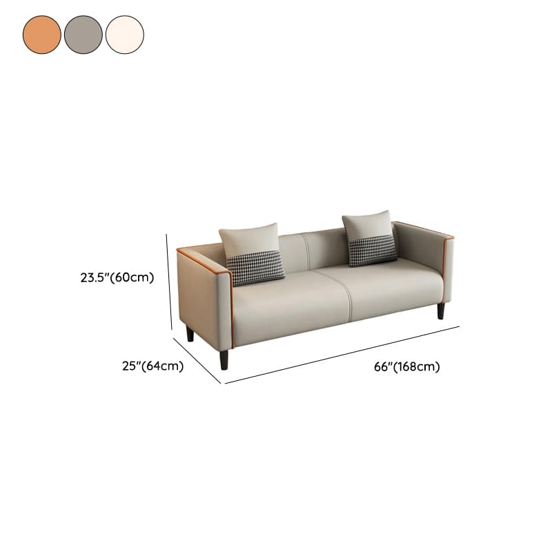 Trendy Solid Color Water Resistant Standard Sofa/Loveseat in Grey/Beige/Amber with Arm, Seats 3/2 People, and 2 Pillows - image 29