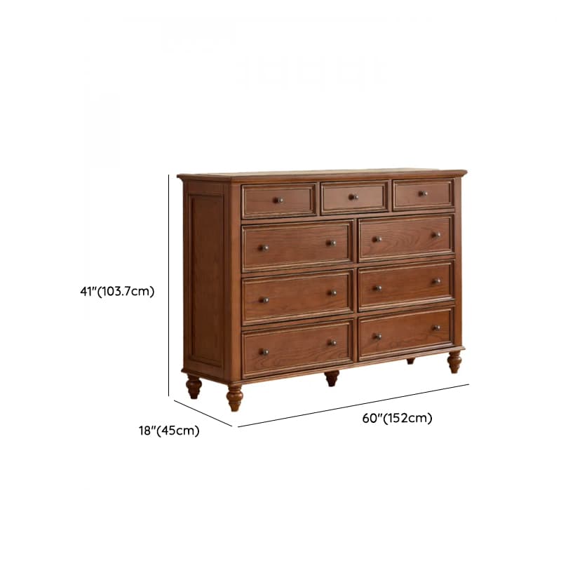 Cocoa Retro Ash Wood Double Dresser/Lingerie Chest/Bachelor Chest with 9/7/8 Drawers in Horizontal/Vertical Orientation - image 22