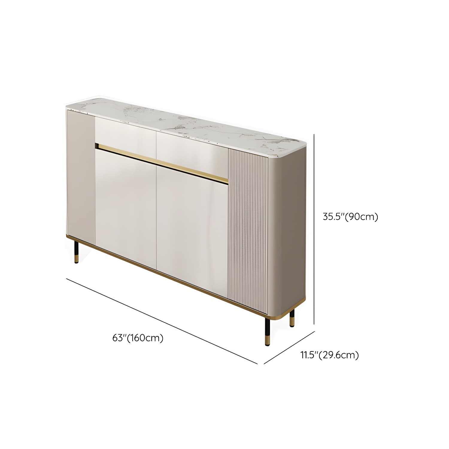 Contemporary Style Engineered Wood Buffet Stand Adjustable Shelving Credenza - image 18