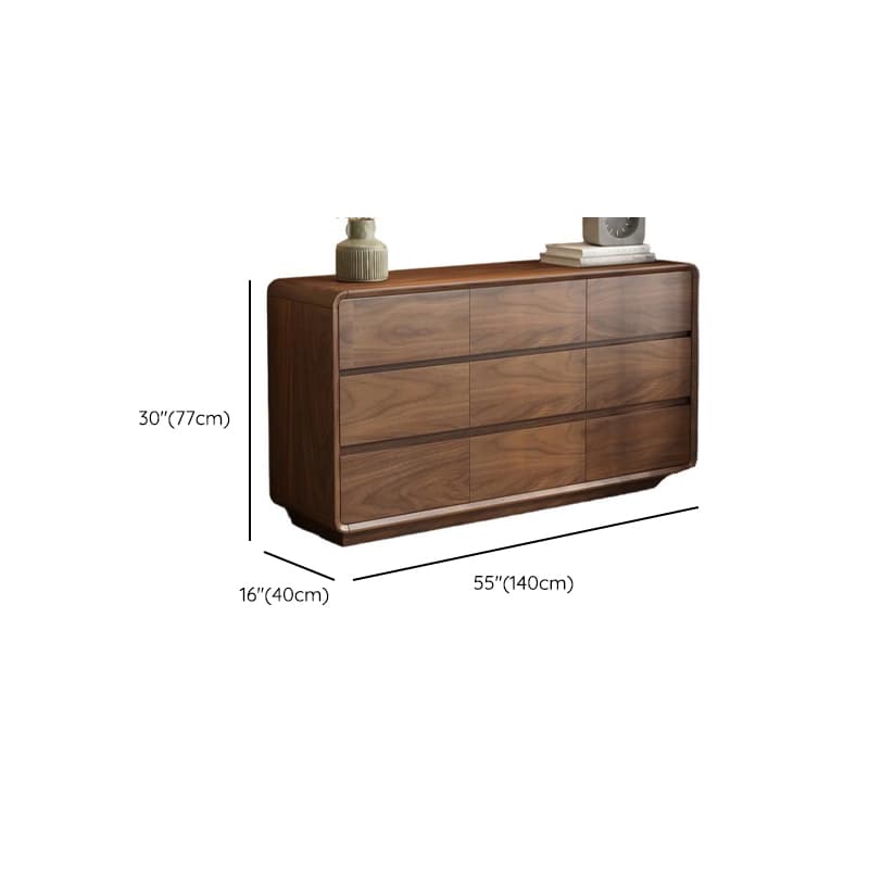 Cocoa Simplistic Natural Wood Double Dresser with 6/9/5 Drawers in Horizontal/Vertical Orientation - image 15