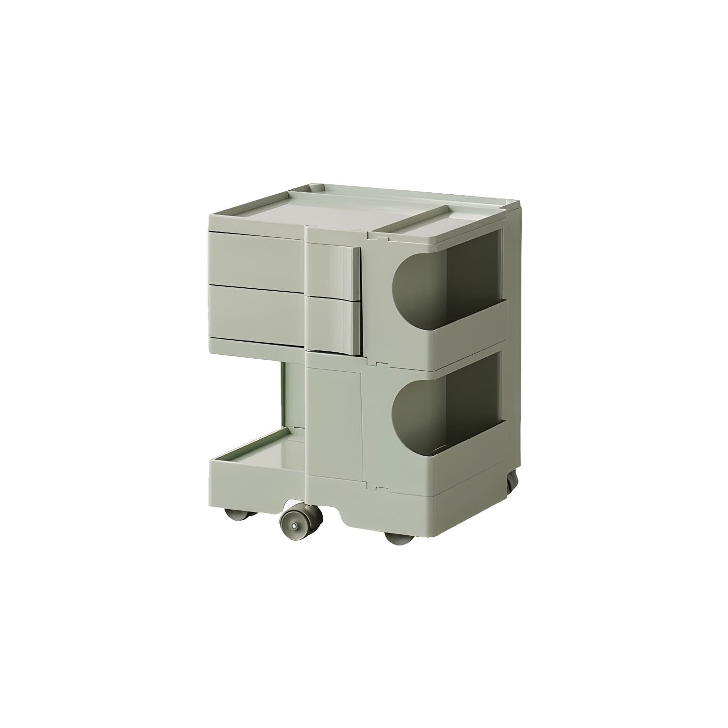 Modern Plastic Night Table Open Storage Night Stand with Wheels - image 3