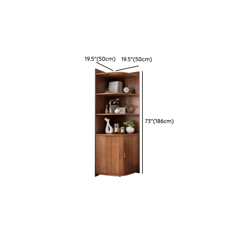 Corner Coastal Brown Wood Corner Accent Cabinet with 2 Shelves - image 10