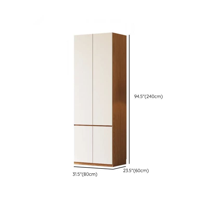 White Minimalist Manufactured Wood Wardrobe Closet with Soft Close Drawer, Soft Close Door, Interior Shelves, and Clothing Rod - image 19