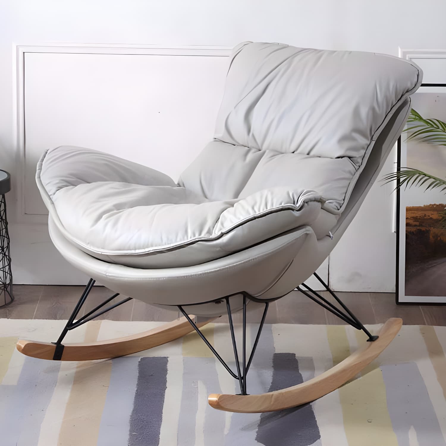 Modern Style Single Rocking Chair Indoor Lazy Sofa Rocking Chair for Living - image 13