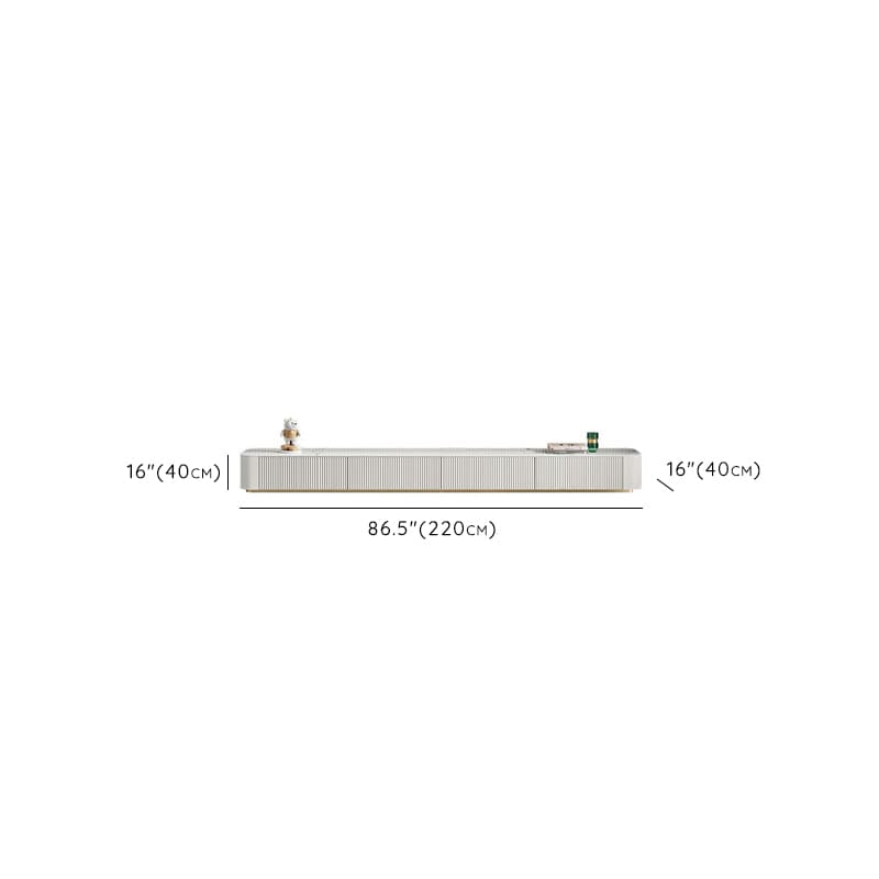 Simple Chalk Sintered Stone Rectangular TV Stand with 6-Drawer/4 Drawers/3-Drawer & Cable Management - image 8
