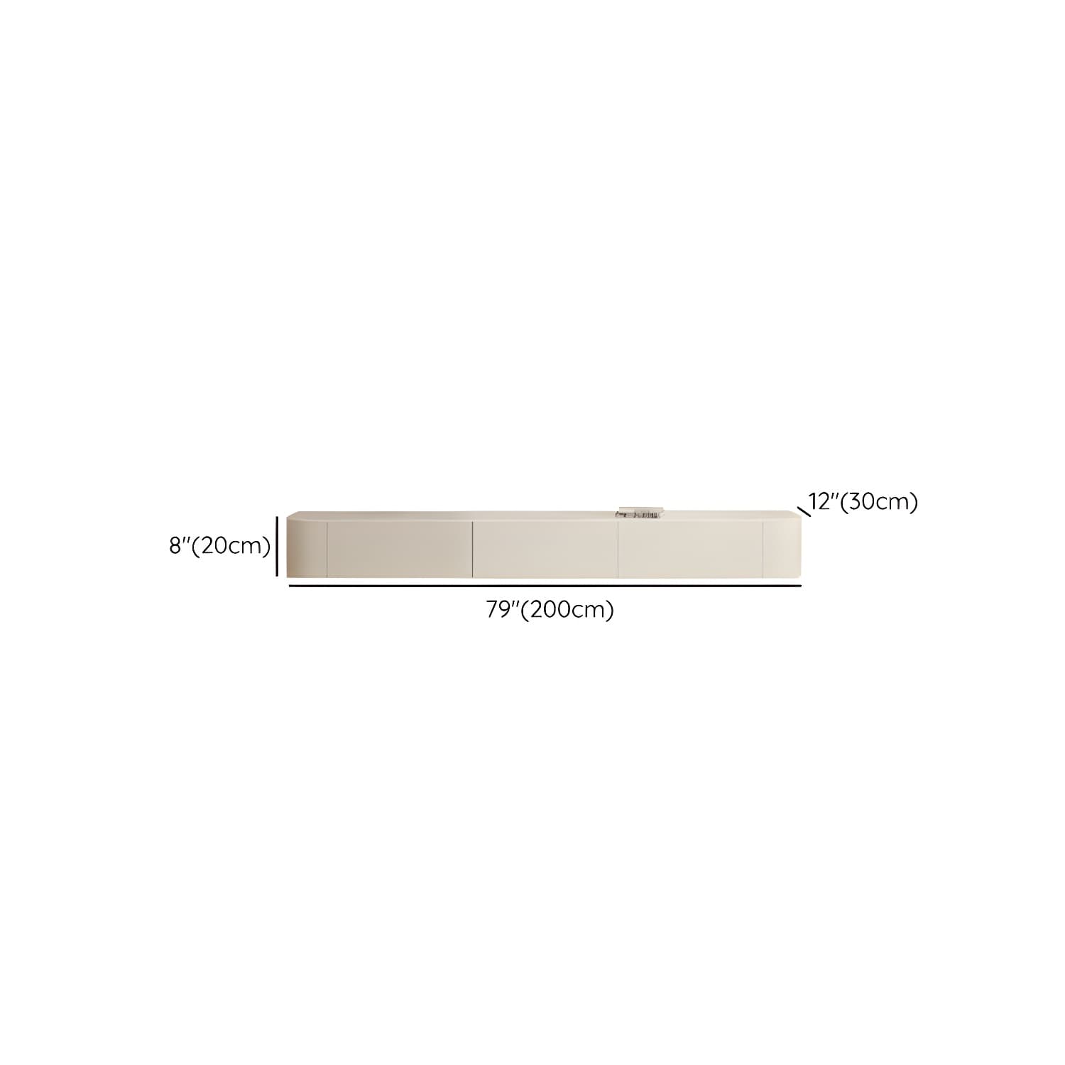Stone TV Media Console Floating Stand Console with 2 Drawers - image 11