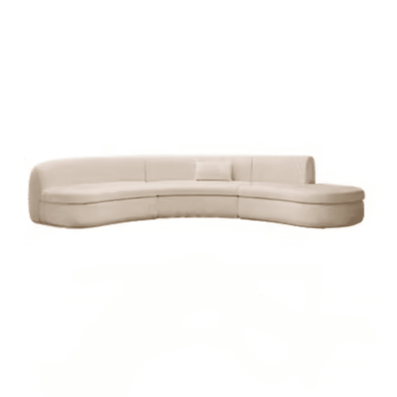 Natural Wood Bow Front Corner Sectional 7 Person/for 5/for 6 with Concealed Support - image 8
