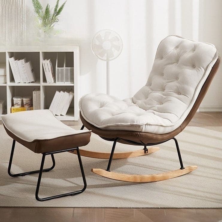Modish Sand Ash Upholstered Rocking Accent Chair with Spindle Back and Stain Resistant - image 13