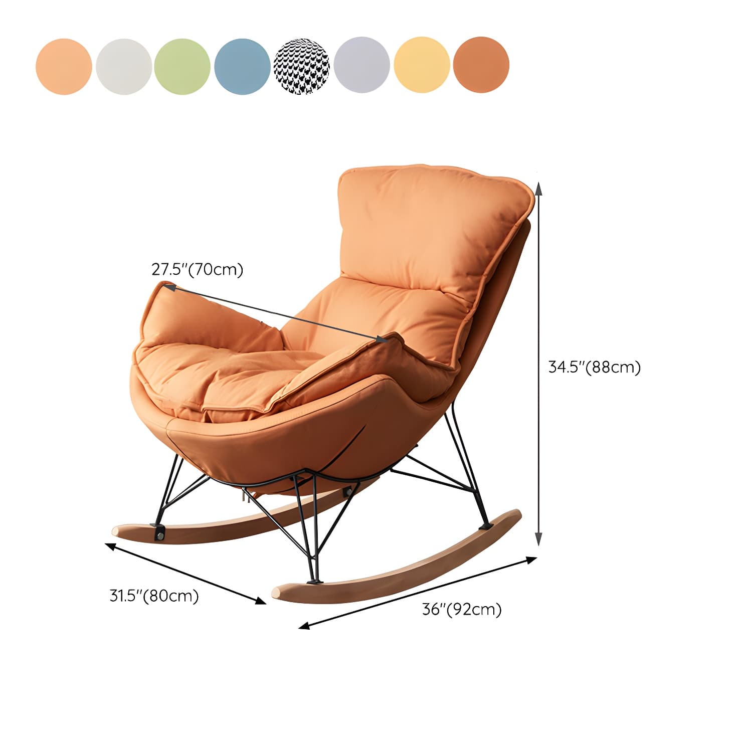 36" Wide Upholstered Removable Rocking Accent Chair with Light Legs - image 17