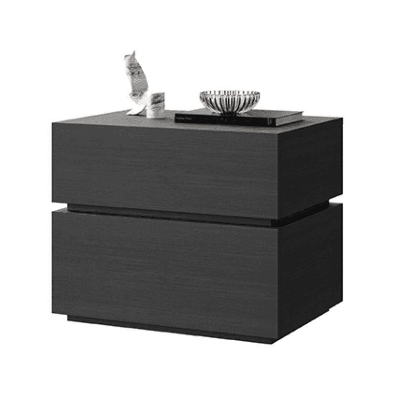 Organic Modern Nightstand With Drawer Organization Featuring 2 Drawers and Real Wood Countertop