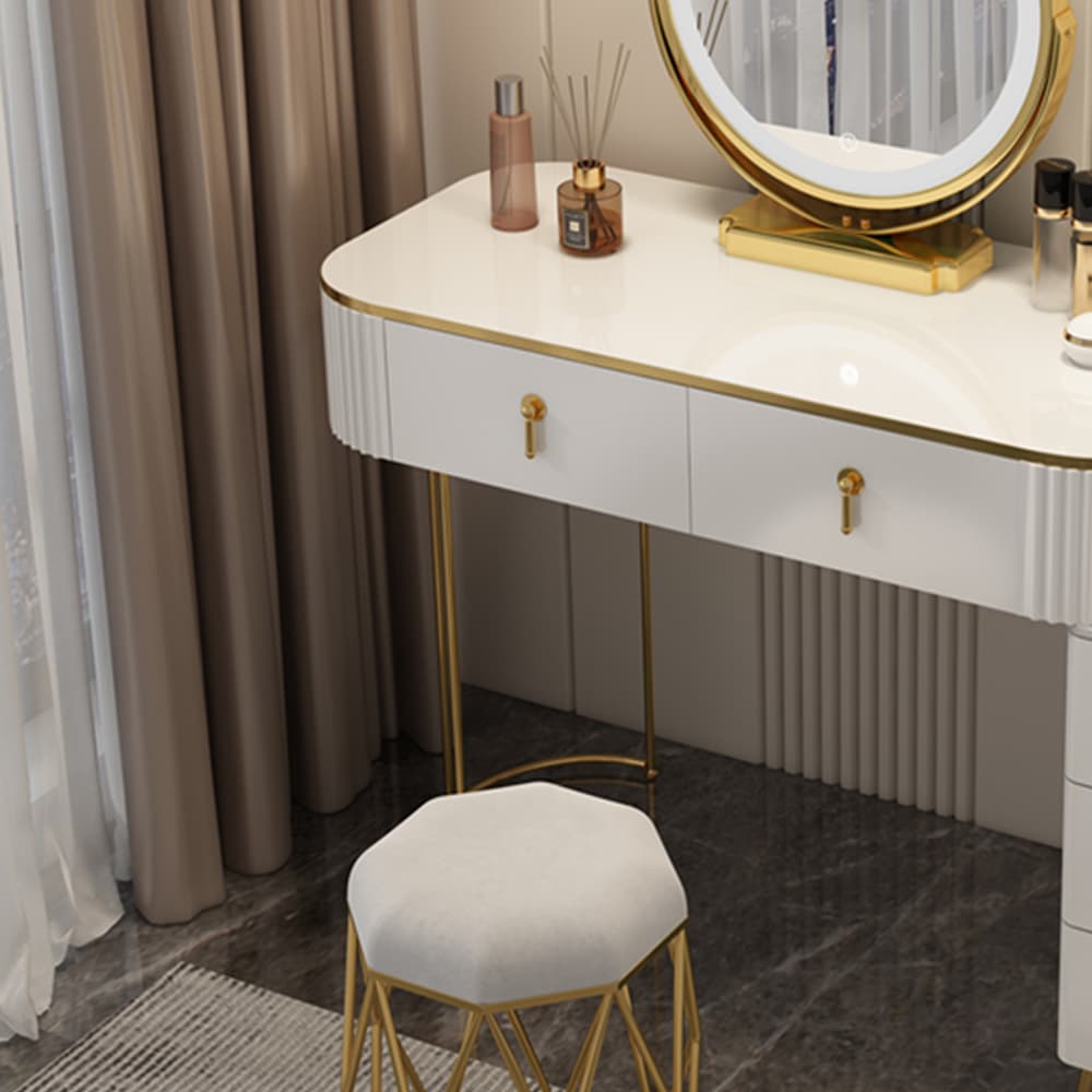 Lighted Mirror Makeup Vanity Storage Box Vanity Dressing Table - image 9