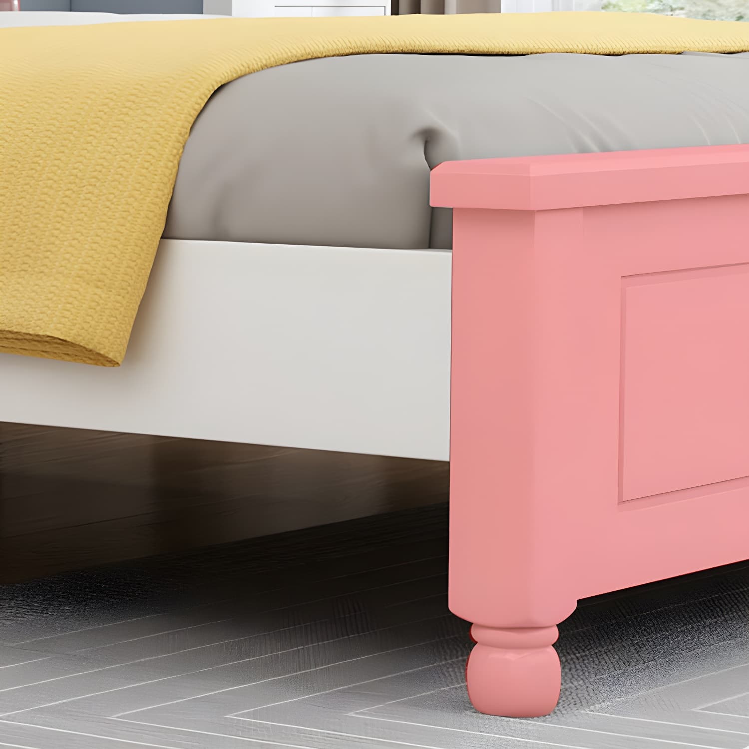 Modern Wooden Scratch Resistant White Headboard Bed with Drawers - image 9