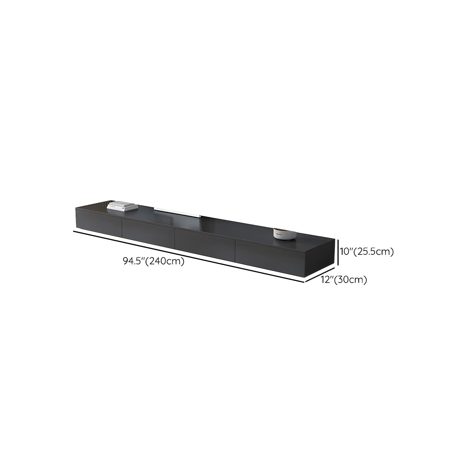Black Modern TV Stand with Low Height and Drawers for Organized Cable Management & No Open Storage - image 19