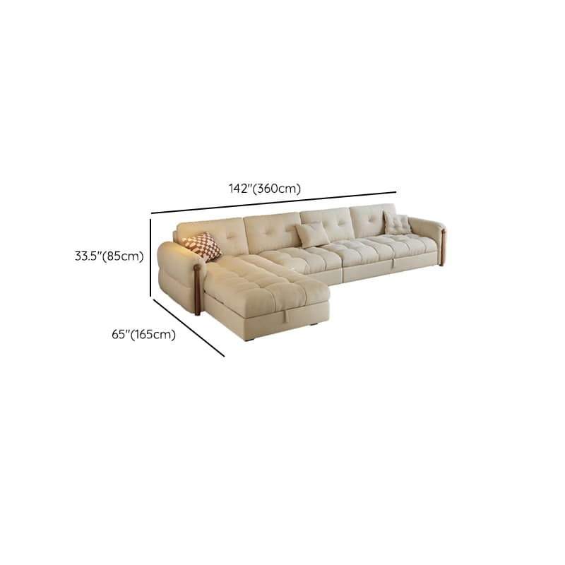 L-Shape/Straight Sofa/Sofa Chaise with Under-seat-storage, Left Hand Facing Orientation, Round Arm, and Button-tufted Details - image 14