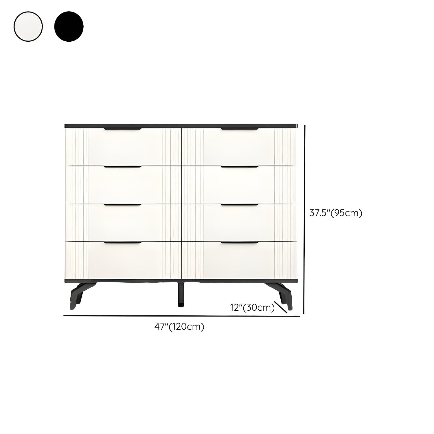 Drawers Included Modern Chest with Stone Countertop and Metal Legs - image 16