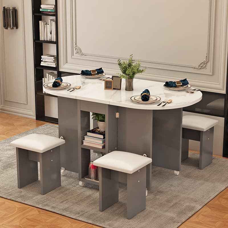 Collapsible Pedestal Manufactured Wood Kitchen & Dining Table 30in by 30in Modern Style - image 10