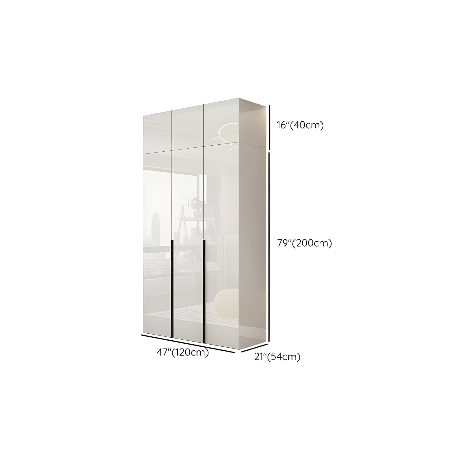 Hinged Wardrobe Armoire with Shelves White Wardrobe Closet for Home - image 23