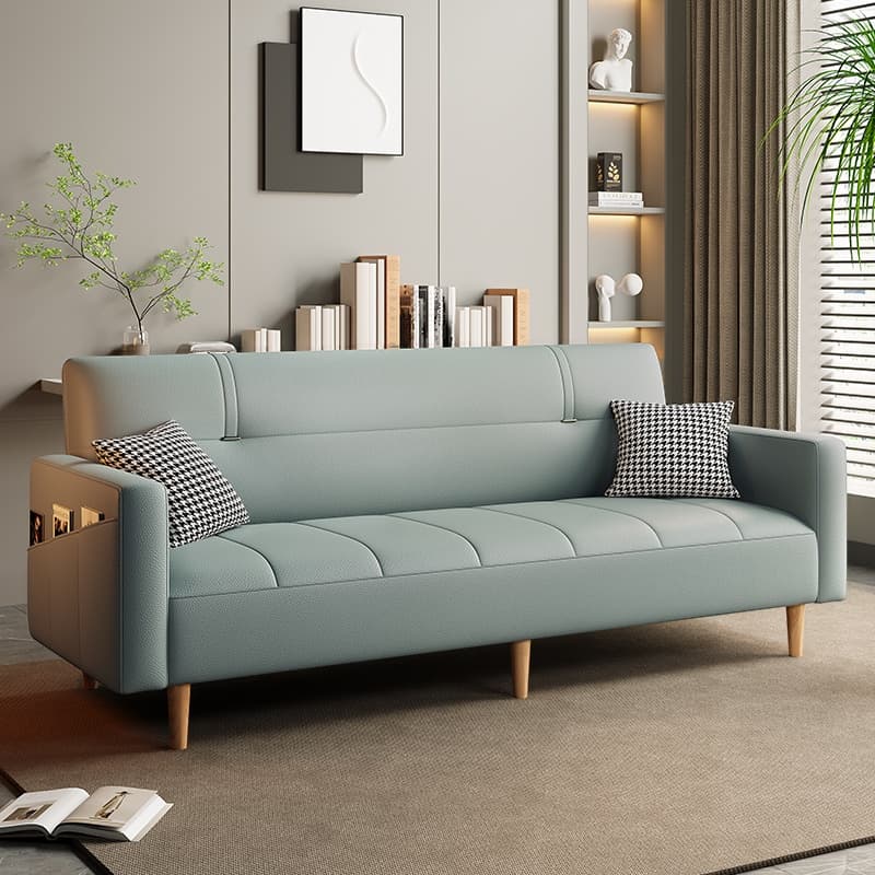 Trendy Solid Color Water Resistant Standard Sofa/Loveseat with Arm, Seating for 2 People/Seats 3, Receptacle Storage, and 2 Pillows - image 3