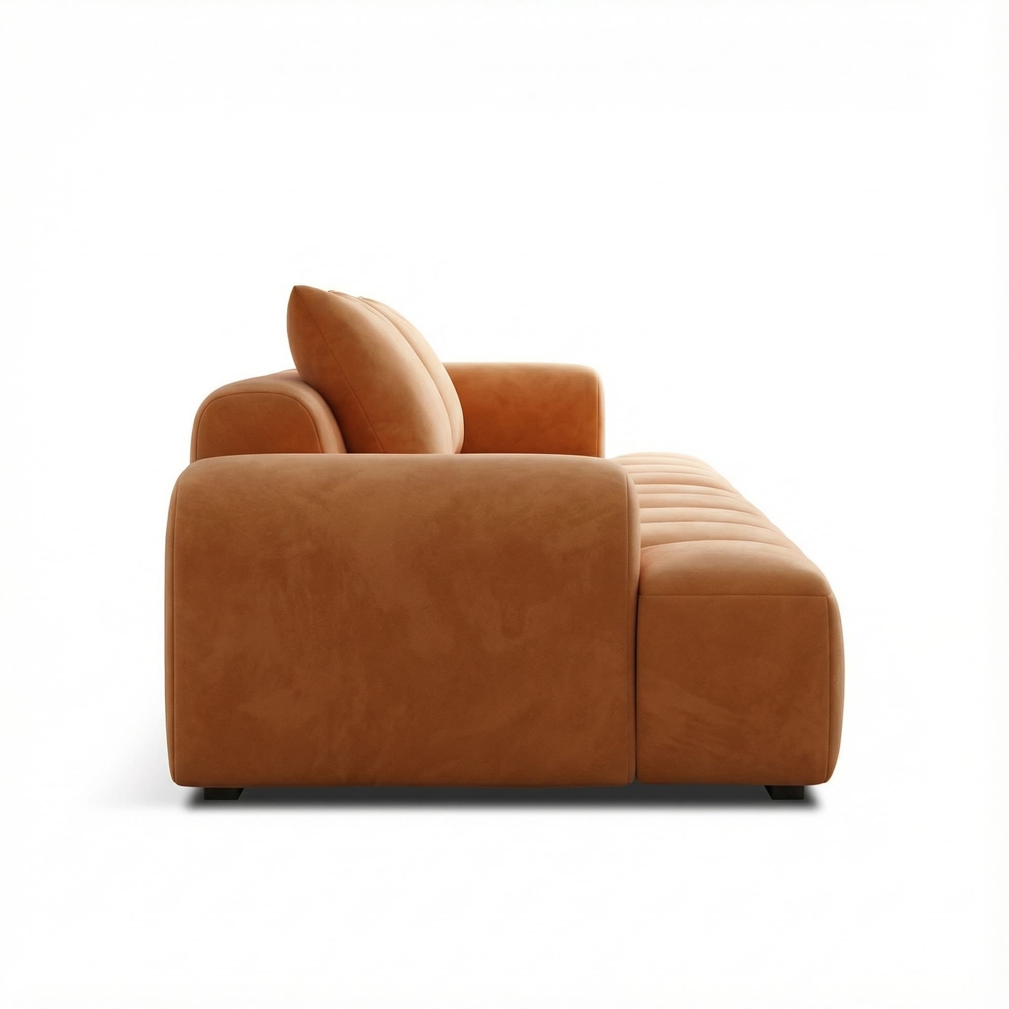 Modern Suede Sectional Sofa with Black Pine Wood Frame and Scratch Resistant Design - image 4