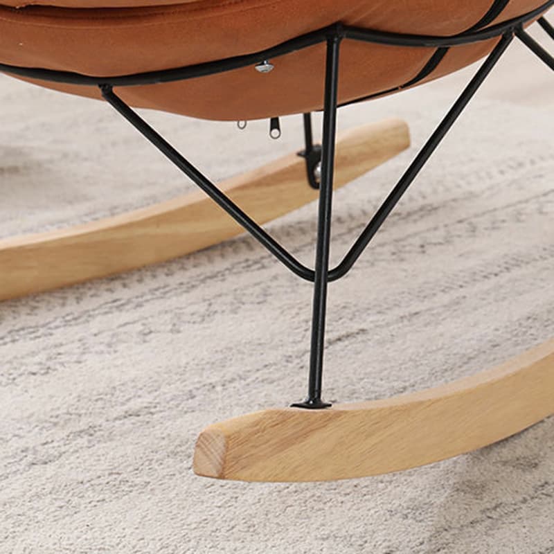 Stationary Rocker for Nursery Natural Wood Finish with Ottoman and Rear - image 18