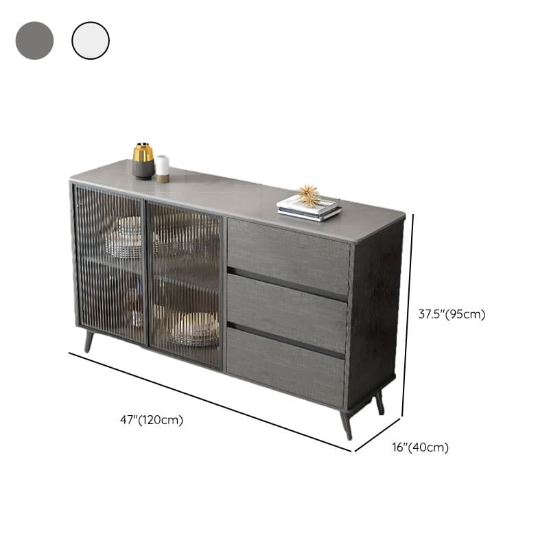 Sintered Stone Standard Ground Sideboard with Glass Doors, 3 Drawers & 1 Shelf - image 21
