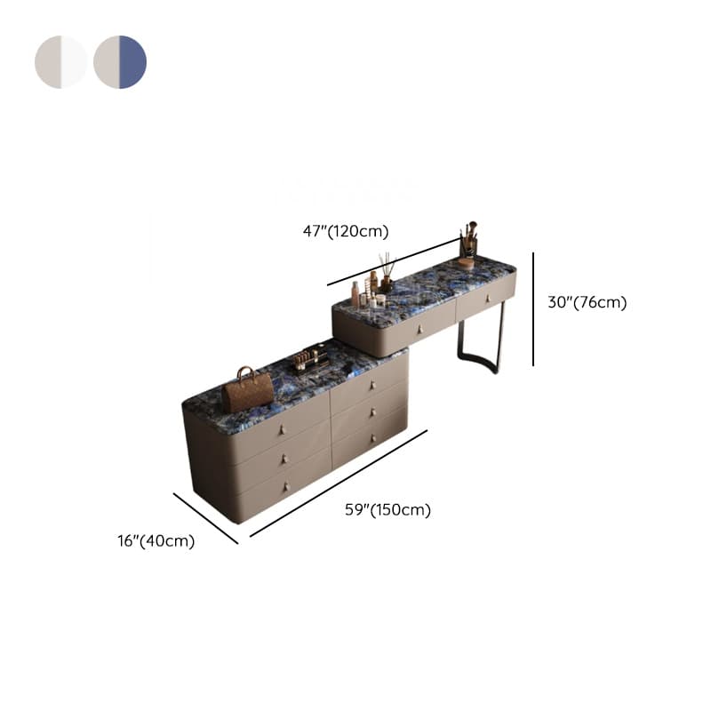 Multi-Purpose Tan Vanity Set with Lighting, Scalable Push-Pull, Adjustable Touch and Brightness - image 15