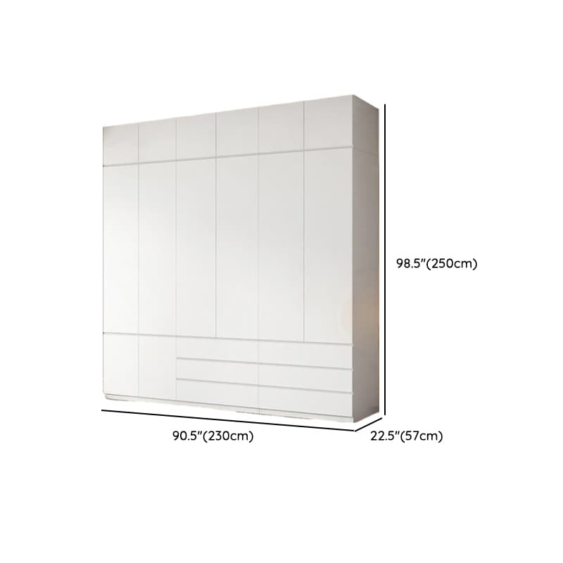 White Contemporary Alloy Cabinet Armoire with 3/6/9 Drawers, Flexible Shelf, and Hanging Rod - image 36