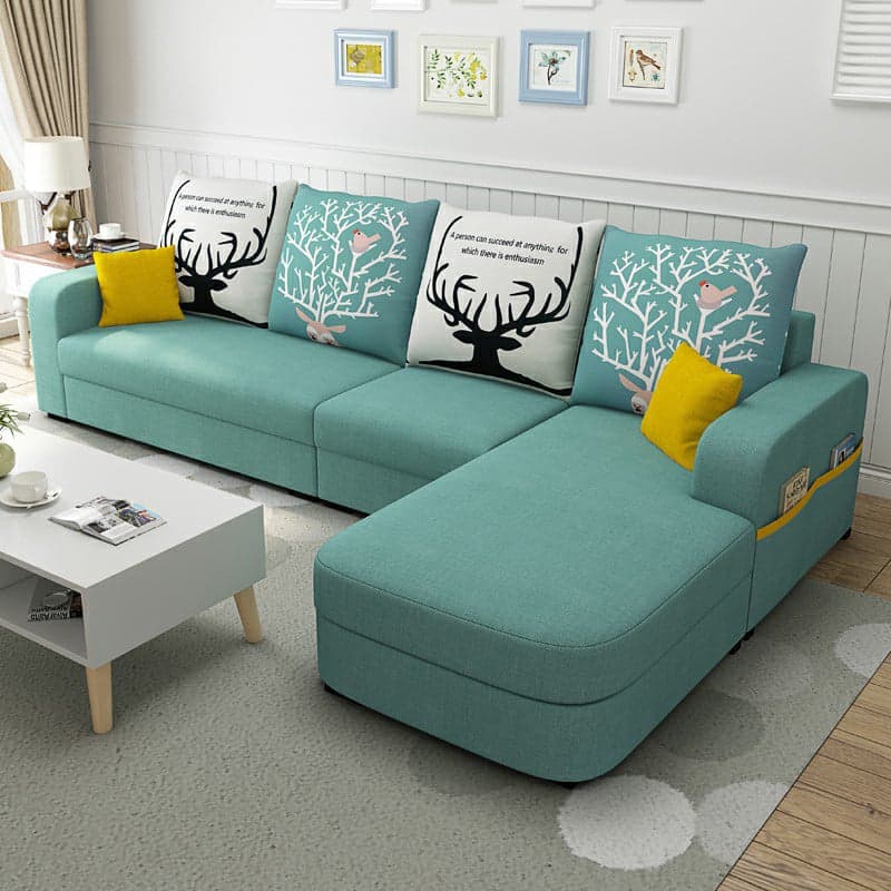 Modern Reversible L-Shape Wooden Frame Sectional Sofa with Square Arm and Storage Included - image 8
