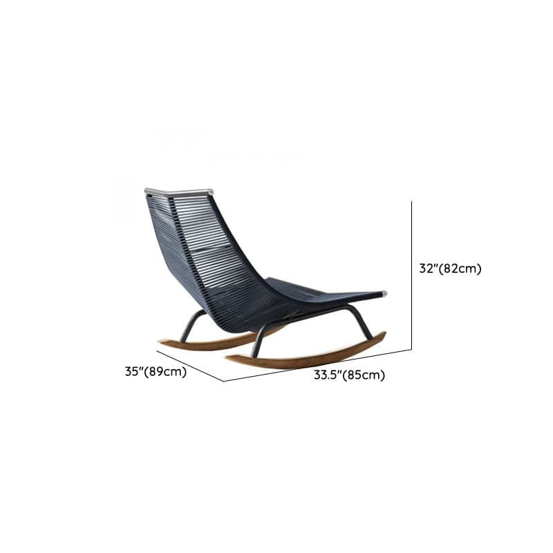 Carmine/Cerulean/Green Nordic Wicker Front Porch Rocking Chairs with Rear Back - image 16