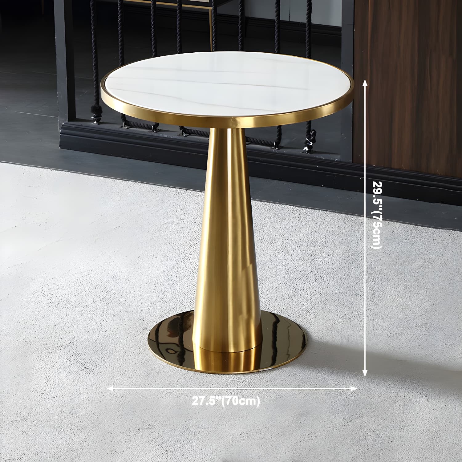 Metal Traditional Luxury Round Table Marble Top Indoor Table with Pedestal - image 39