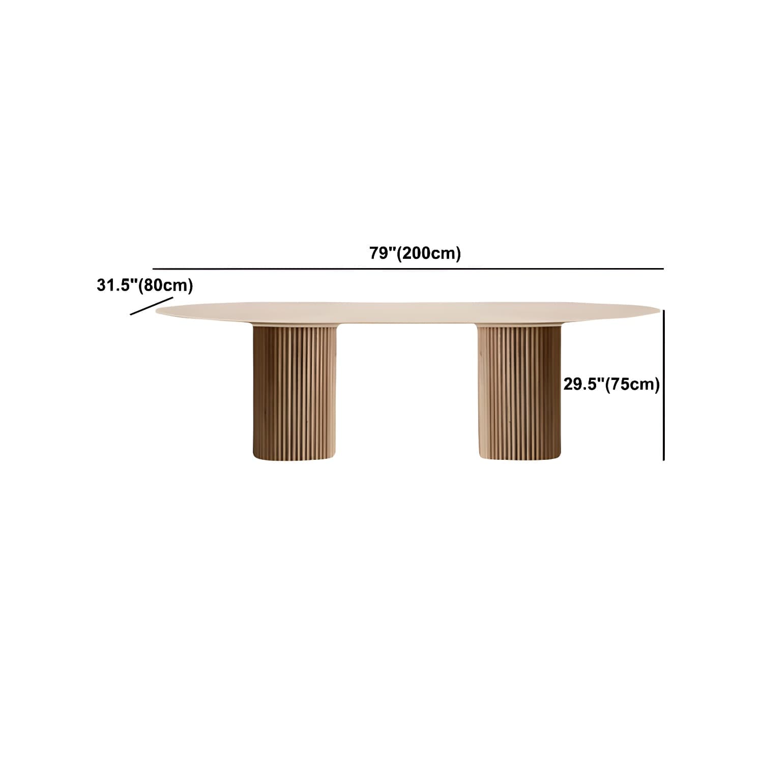 Natural Double Pedestal Dining Table Modern Oval Wood Home Dinner Room Kitchen Table - image 14