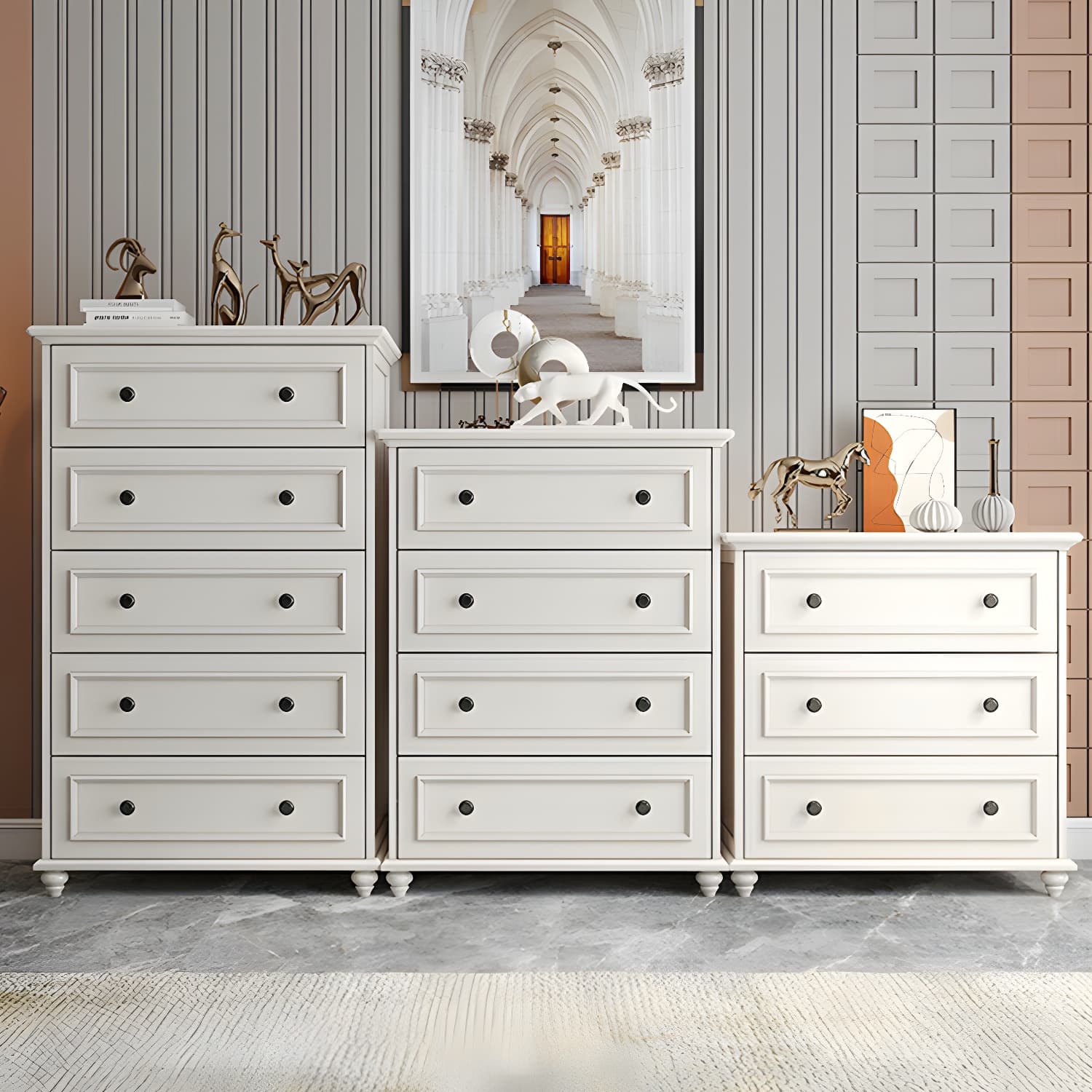 Solid Wood and Soft-Close Drawers Modern Chest with Wood Top - image 10