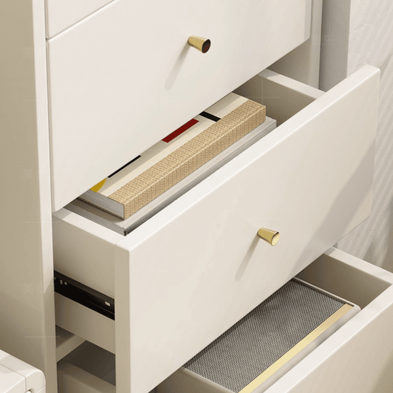 Chalk Contemporary Raw Wood Combo Dresser for Sleeping Quarters with 4 Drawers/3 Drawers Hutch Vertical - image 4