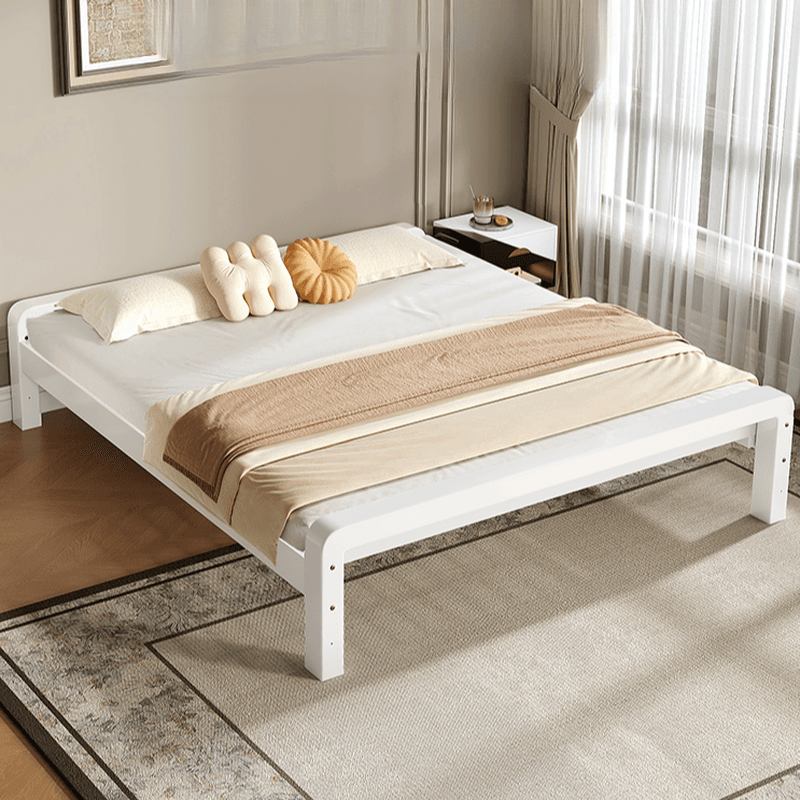 Solid Color Platform Bed with Steel Frame for Living Room - image 4