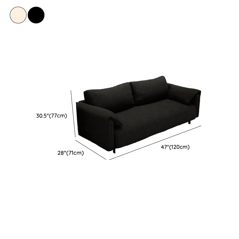 Modern Solid Color Tear Resistant Standard Sofa in Black/Emerald Green/Ivory, Seats 2/3-seater - image 10