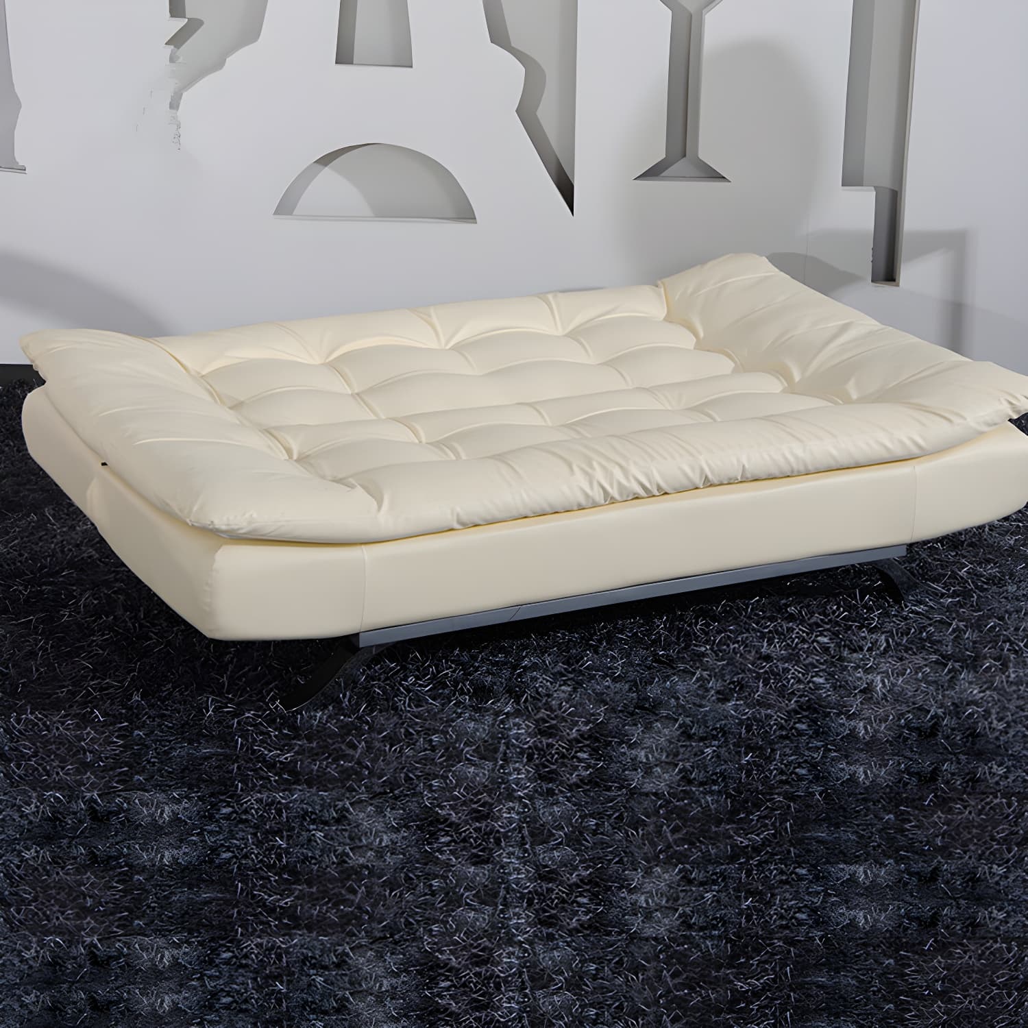 Armless Sofa Chaise Square Seating Settee for Living Room Bonus Room - image 12