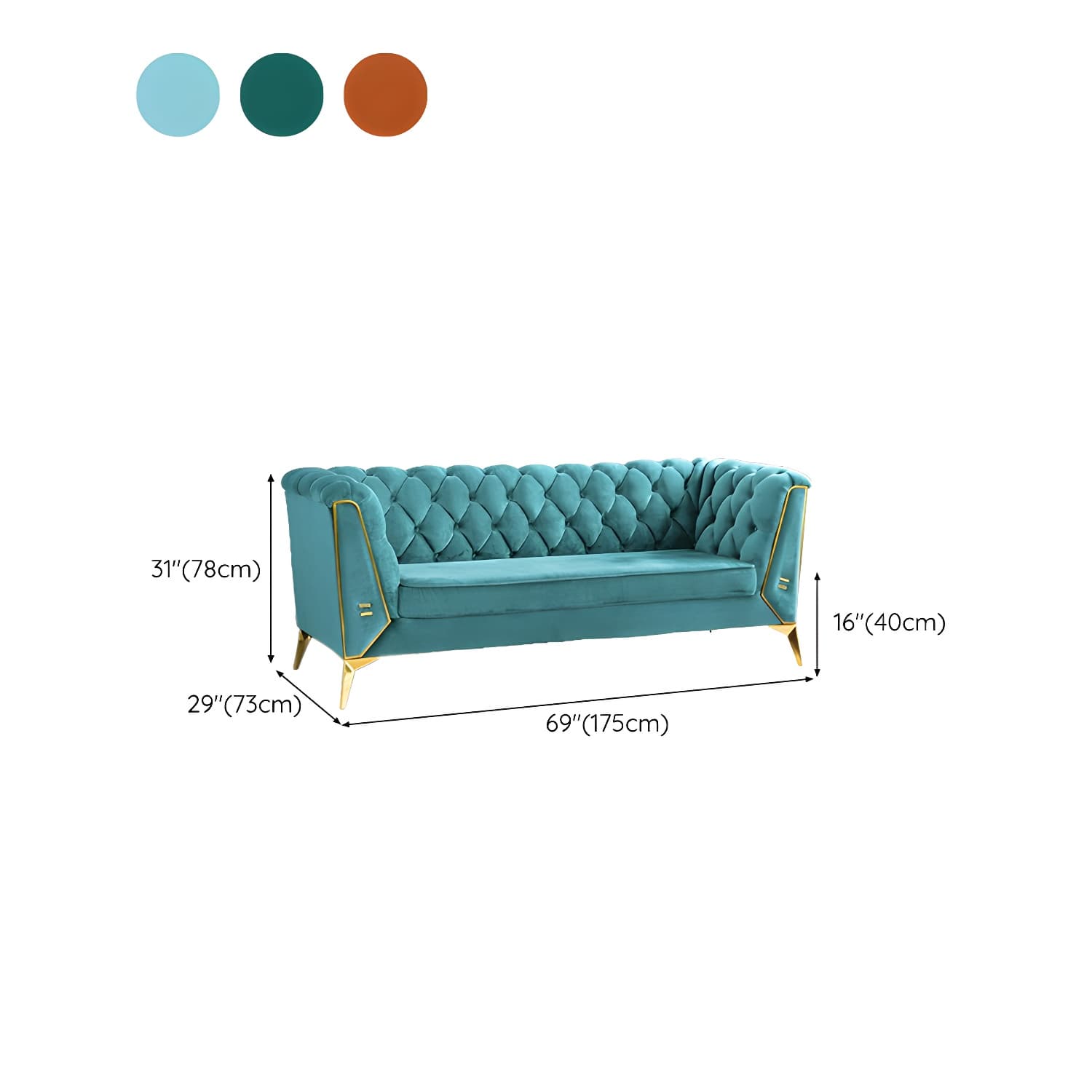 Glam Wood Frame Standard Sofa with Tuxedo Arms in Solid Color - image 23