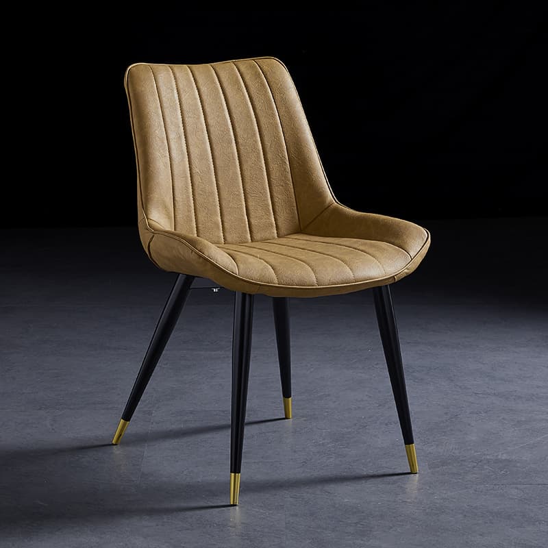 Outlined Faux Leather Upholstered Reliable Side Chair with Metal 4 Legs for Restaurant - image 33