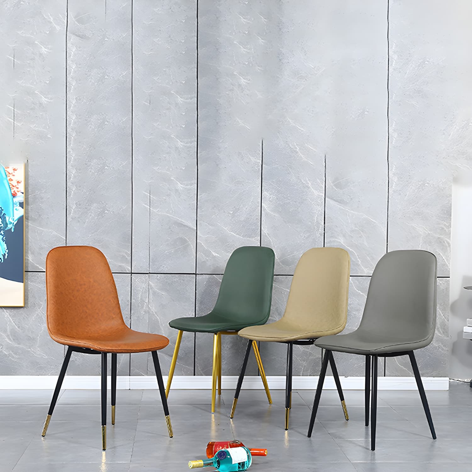 Upholstered Armless Dining Chairs Home Side Chairs with Metal Legs (Set of 2) - image 22