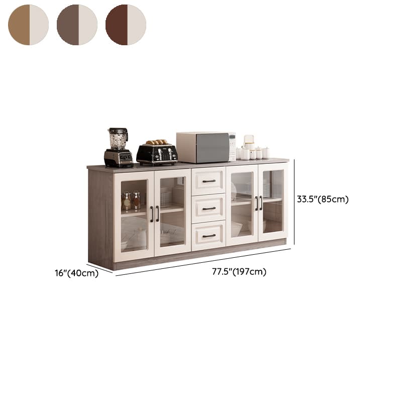 Modern Wood Buffet Cabinet with Glass Doors and Shelves - Full Assembly Needed - image 17