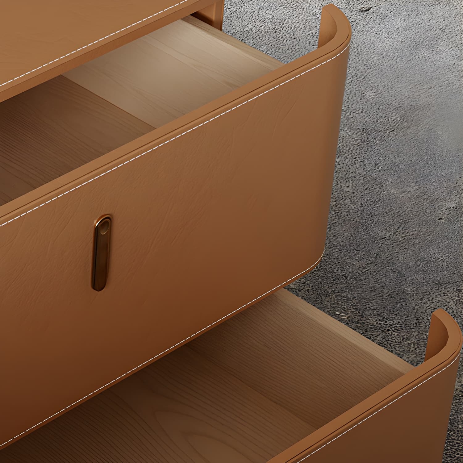 Modern Wood Grain Design Solid Wood Nightstands with Two Drawers - image 12