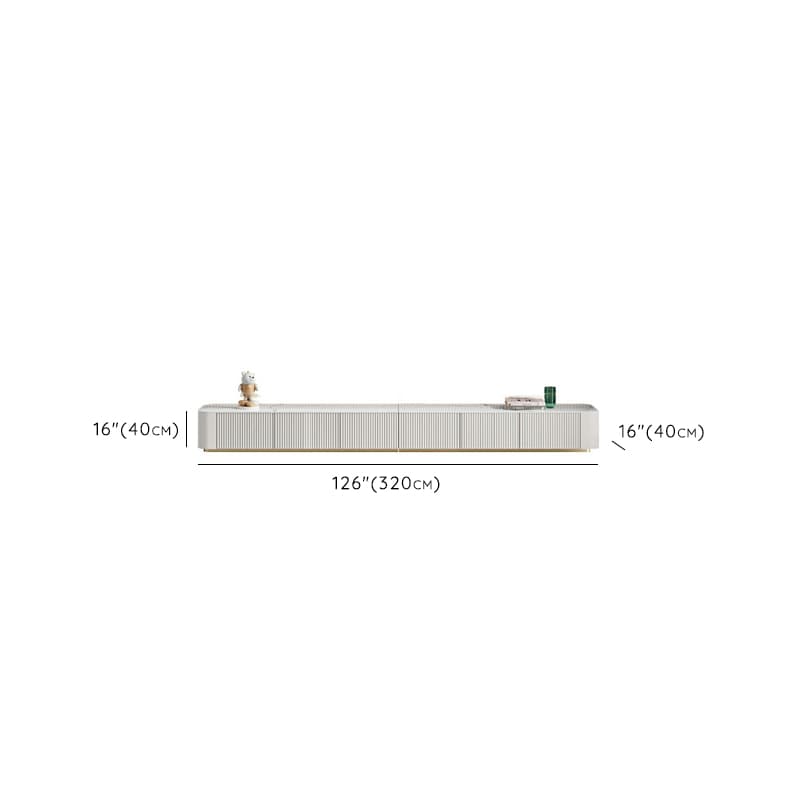 Simple Chalk Sintered Stone Rectangular TV Stand with 6-Drawer/4 Drawers/3-Drawer & Cable Management - image 14