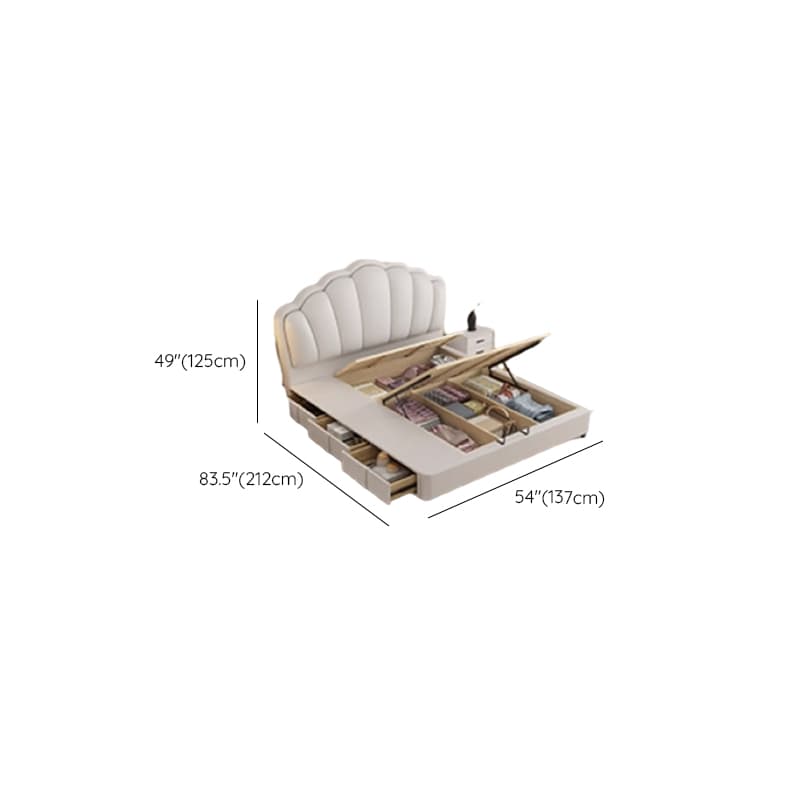 Storage Included with 3 Storage Boxes, Natural Wood Frame, Storage Drawer, Panel Headboard, and Sponge Upholstery - image 12