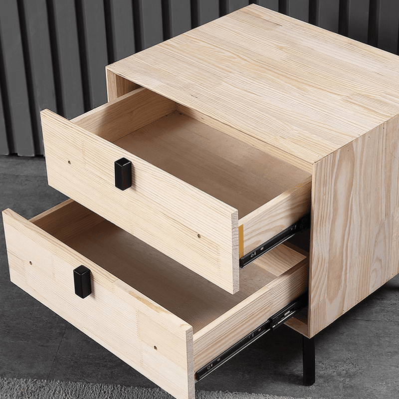 Stylish 2 Tiers Nightstand With Drawer Storage and Artificial Leather Countertop - image 16