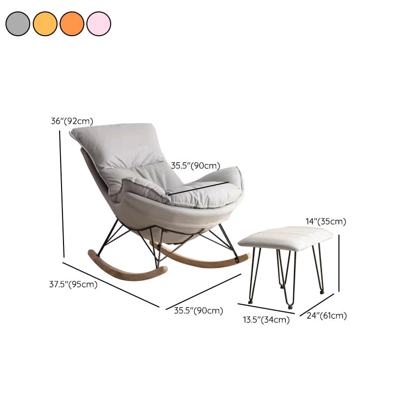 Stylish and Comfy Modern Rocking Chair with Natural Wood Legs and Slipcover - image 21