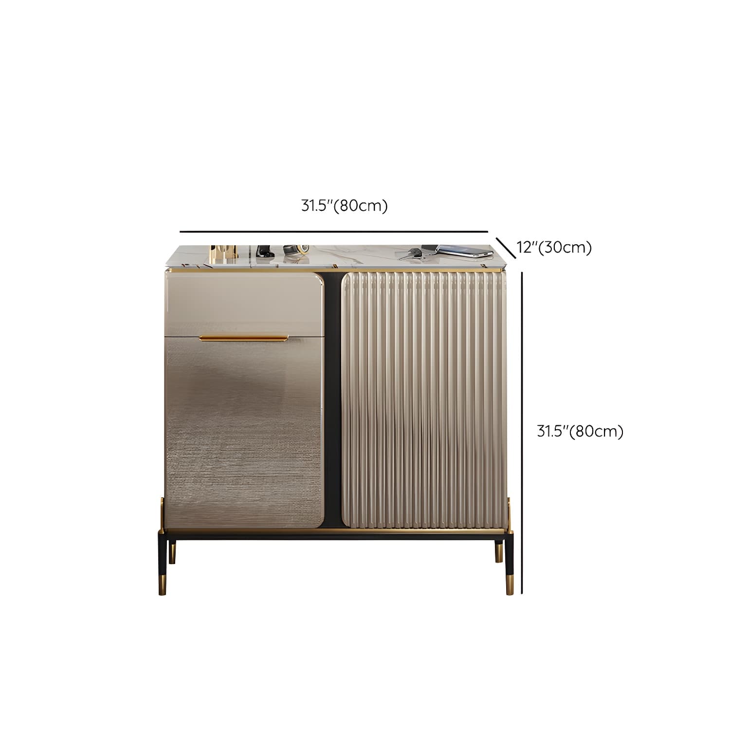 Stone Buffet Sideboard Glam Adjustable Shelves Buffet Credenza with Drawers and Cabinets - image 11