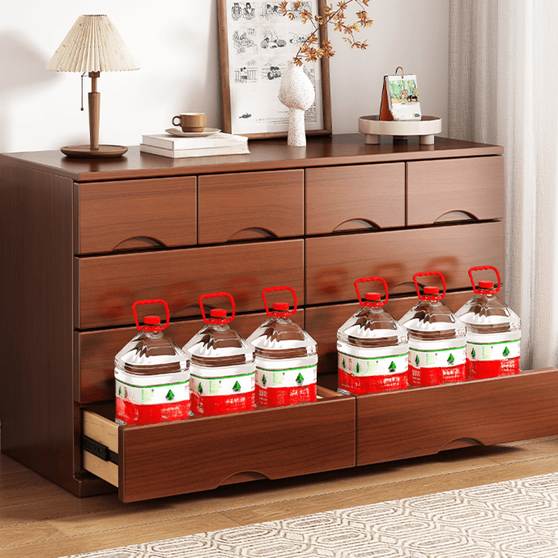 Trendy Natural Wood Double Dresser with 12/10/8 Drawers in Horizontal/Vertical Orientation - image 8