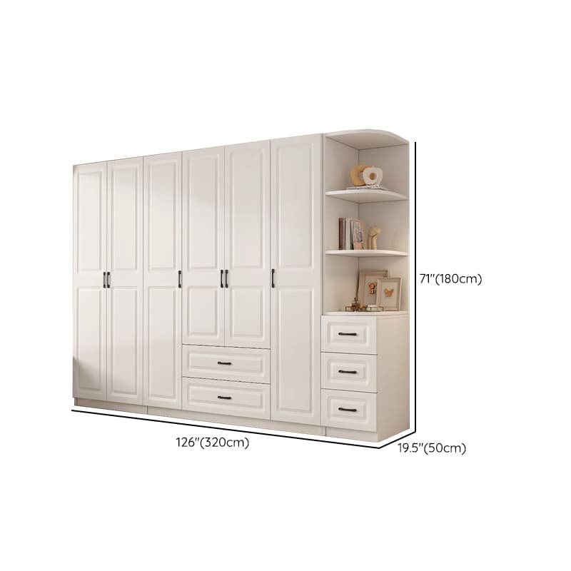 Casual Chalk Timber Wardrobe with Soft Close Drawer and Door, Interior Shelves, Hanging Rod - image 33