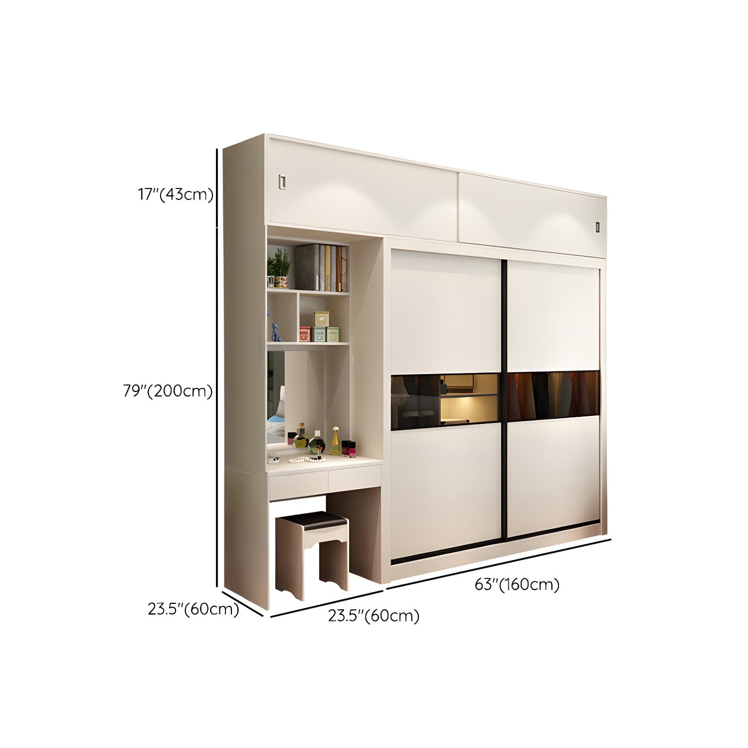 Contemporary Home Engineered Wood Wardrobe Freestanding Wardrobe Closet - image 24